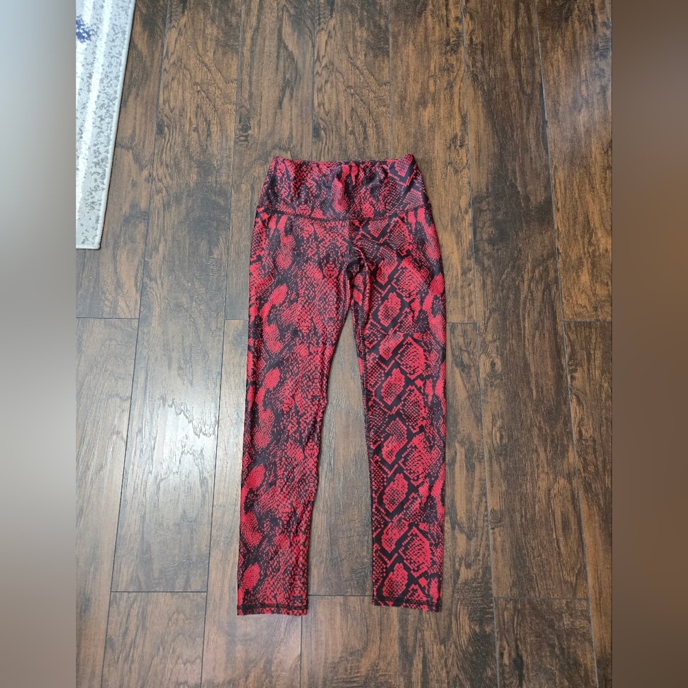 Red Snake Print Leggings